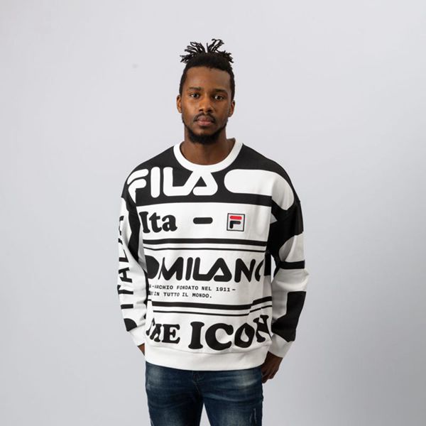 Moletons Fila Homem Pretas - Fila Milano French Terry Crew Portugal Online,ESAH-47513